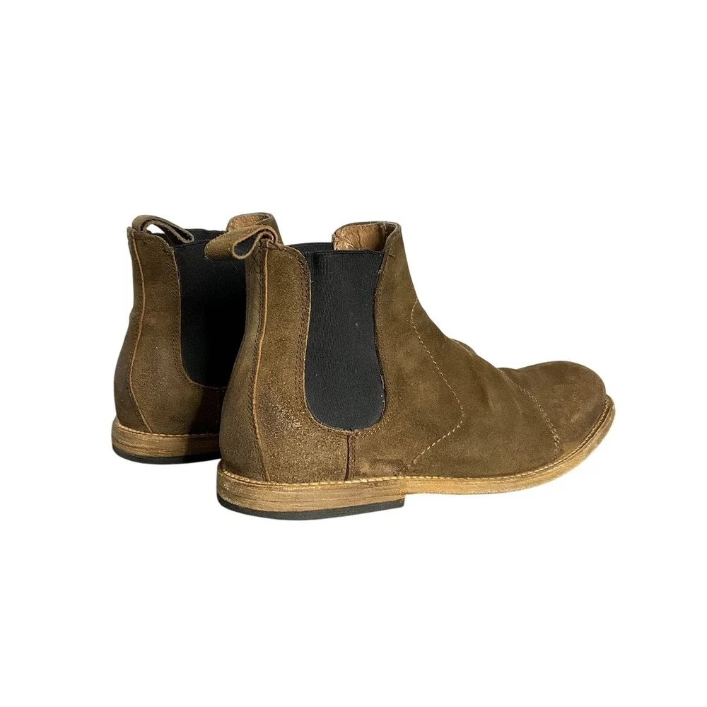 Handmade Brown Suede Chelsea‎ Boots Cap Toe Ankle Boot Mens Size 8